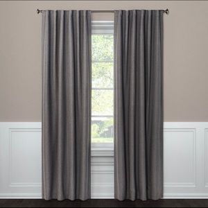 Long Gray Blackout Curtains Threshold - 2 panels